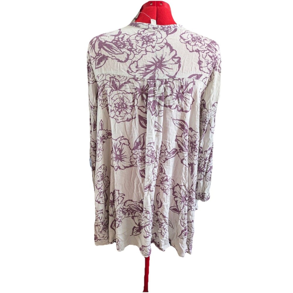 Free People Women’s NWT Purple Floral Tunic Size Small - Picture 3 of 8